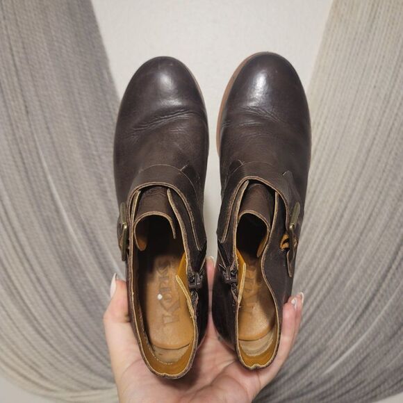Korks by Kork-Ease "Nanda" Brown Leather Ankle Boots Sz 7 - Picture 8 of 10